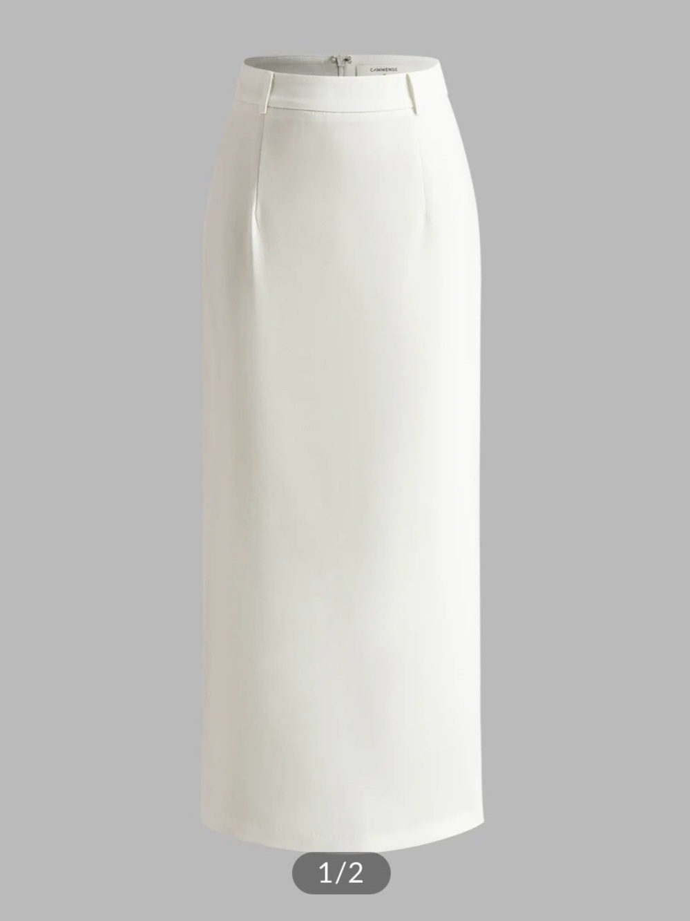 Commense Cream Pencil Midi Skirt
